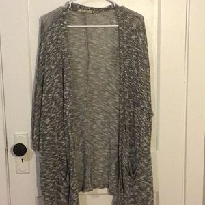 Black and white short sleeve cardigan